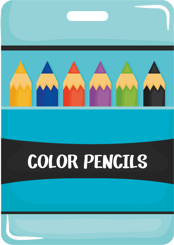 crayon back school set icons elements
