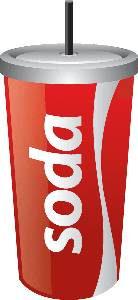 cream various food and beverage soda cup illustration with vibrant colors and modern style