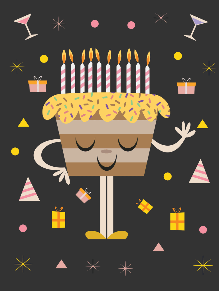 simple birthday illustration vector