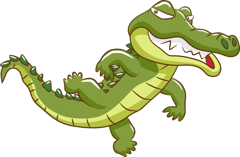 crocodile cute green cartoon crocodiles isolated on white background