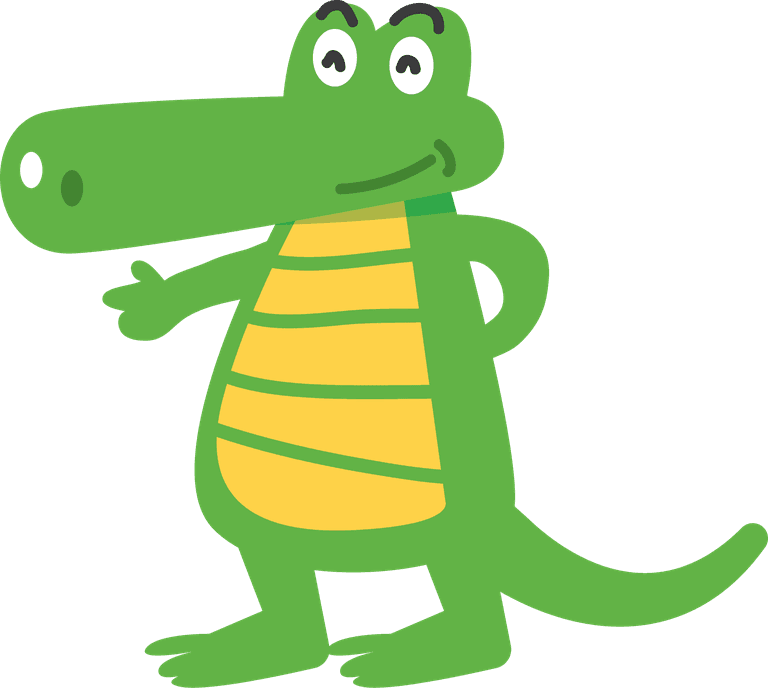 fun crocodile gator cartoon character perfect for children's books and animations