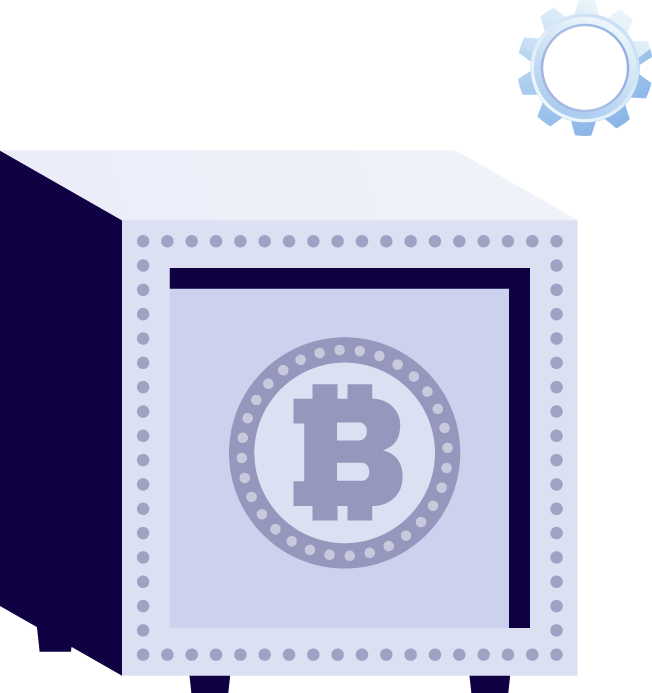 secure storage solution featuring blockchain and crypto technology elements for digital assets