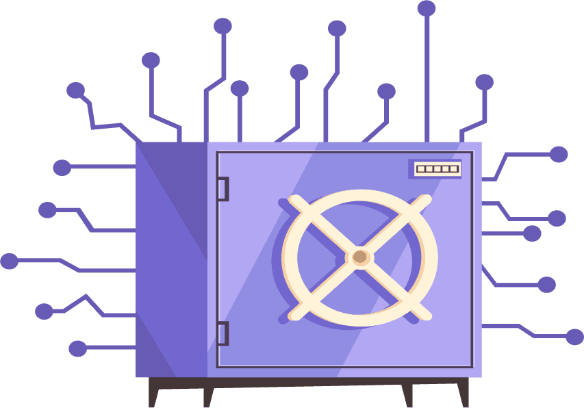 coin and cryptocurrency mining illustration