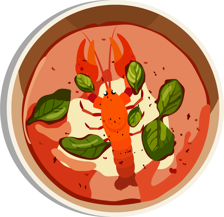 cuisines icons colorful flat sketch featuring seafood and greens for culinary pleasure