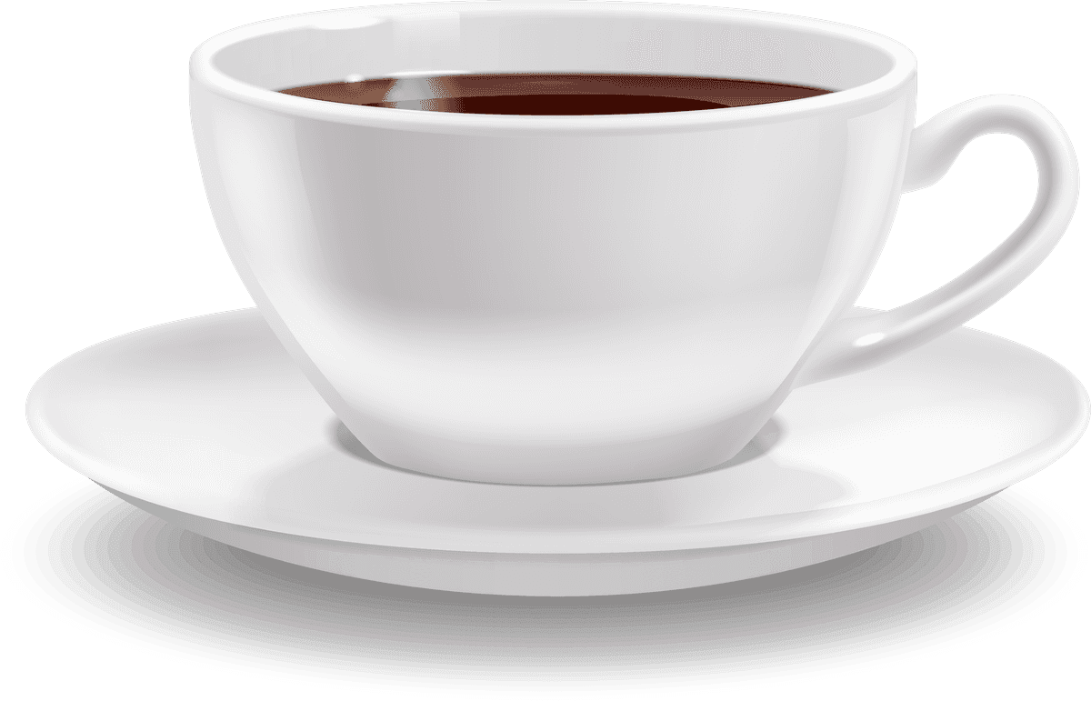Cup of coffee realistic coffee set