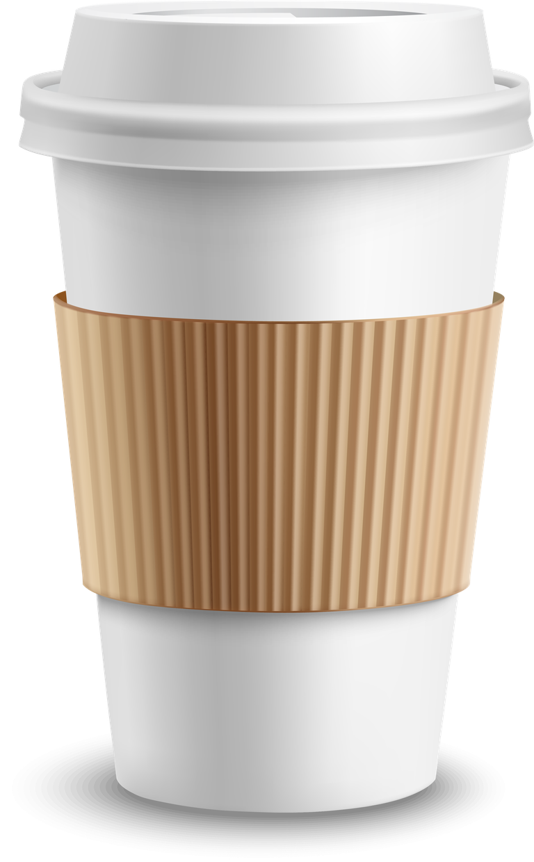Cup of coffee realistic coffee set