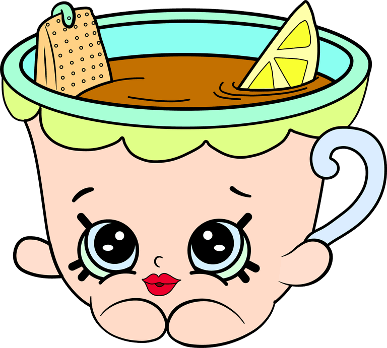 Cup of honey lemon tea cute cartoon vector