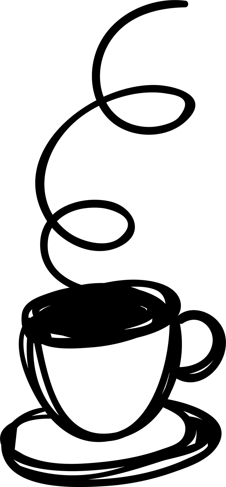cup of tea pot icons black white handdrawn sketch