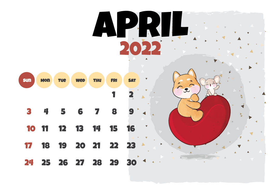cute animal characters calendar illustration calendar