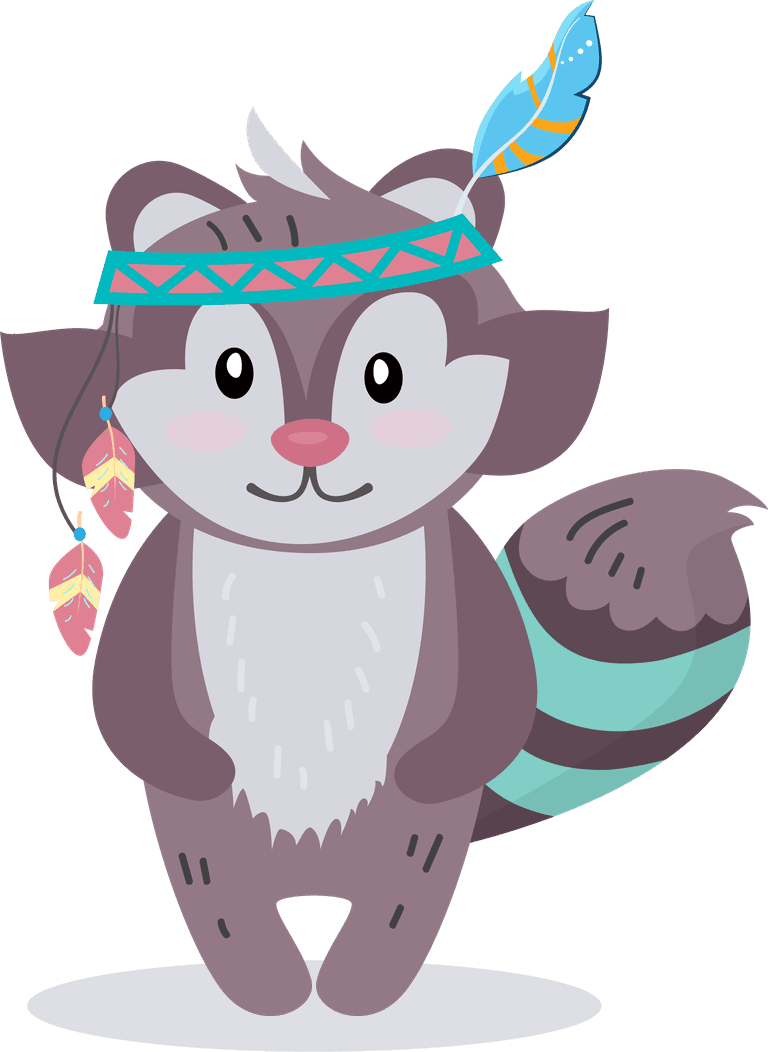 cute animals aboriginal style woodland boho characters icon kit