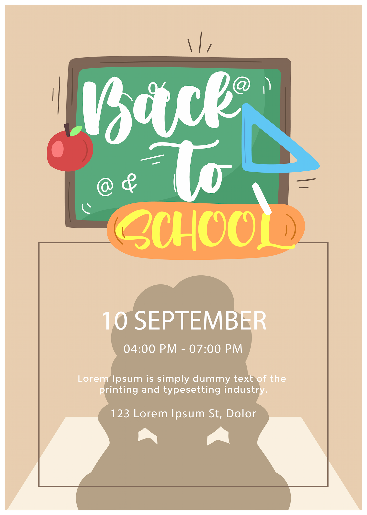 cute back to school poster template