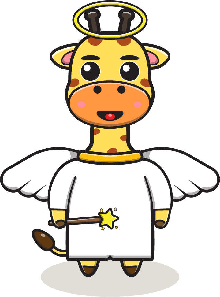 cute bear angel cartoon with fun features for children's illustrations and gifts