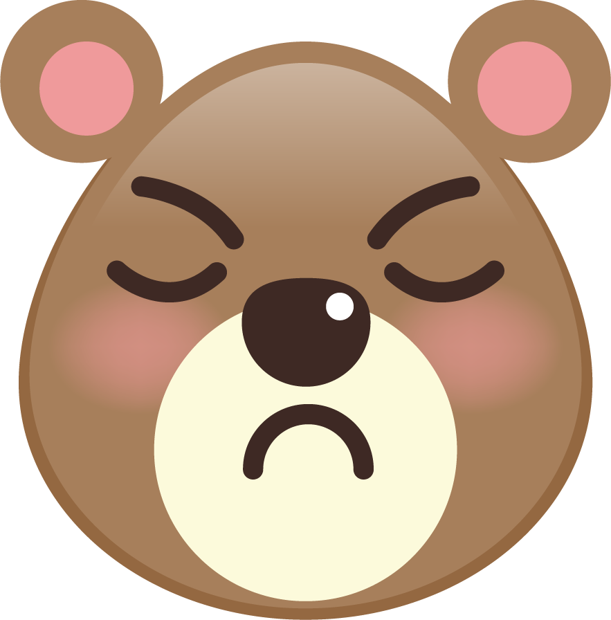 cute bear with variety facial expressions