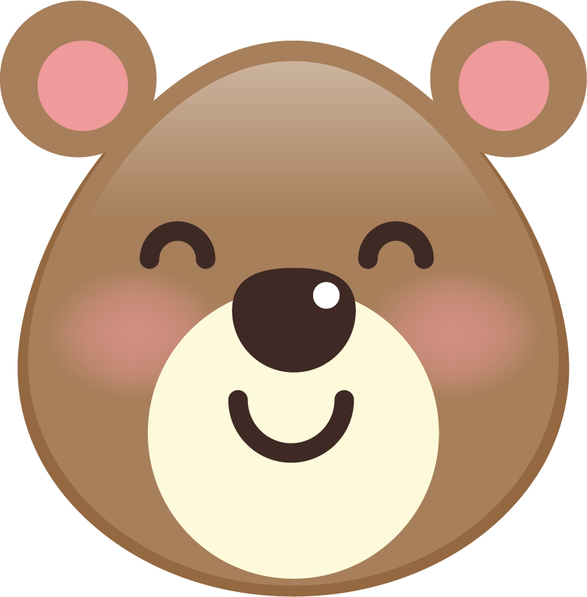cute bear with variety facial expressions