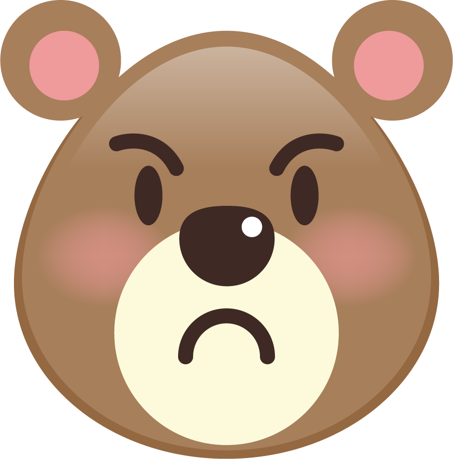 cute bear with variety facial expressions