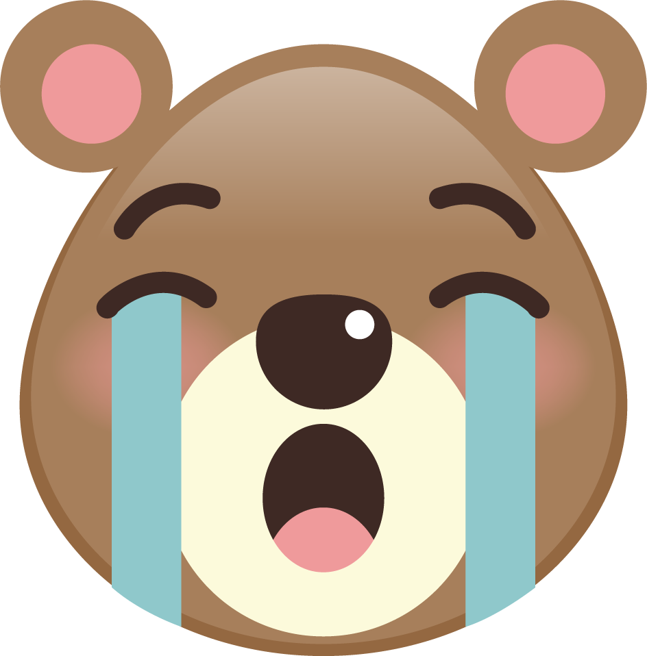 cute bear with variety facial expressions