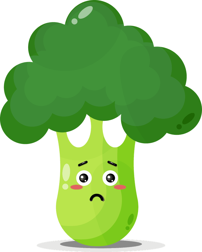 cute broccoli with emoticons