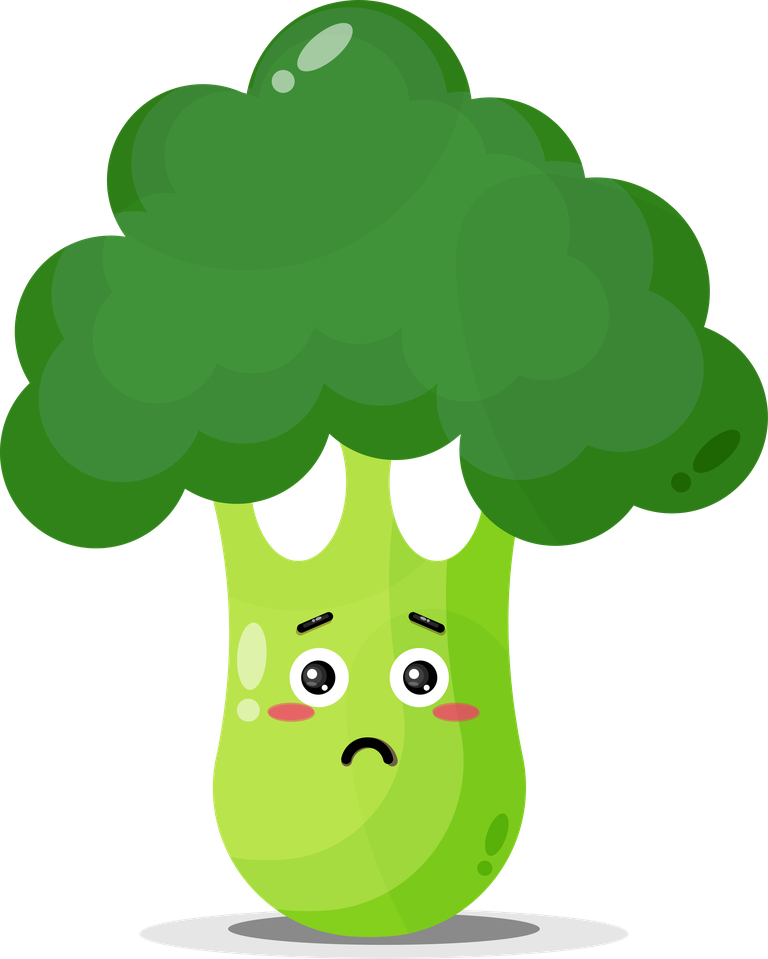 cute broccoli with emoticons