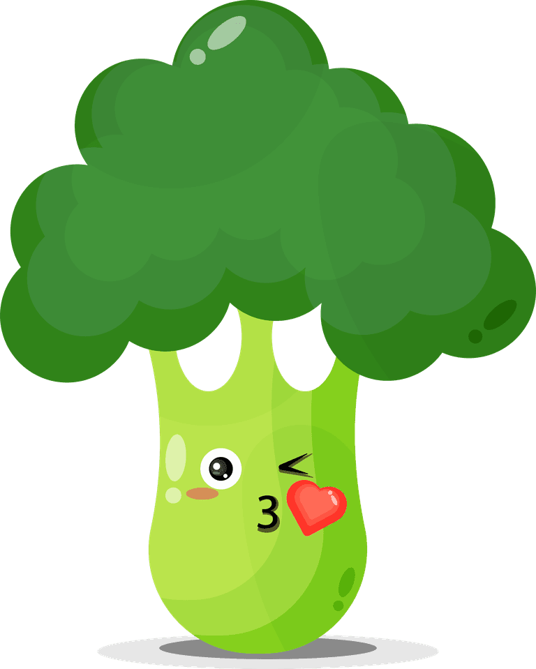 cute broccoli with emoticons for playful kitchen decor and food-themed projects