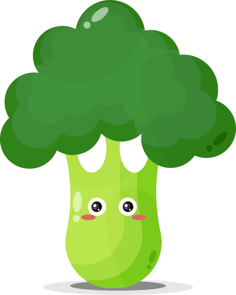 cute broccoli with emoticons for cheerful meal planning and healthy living