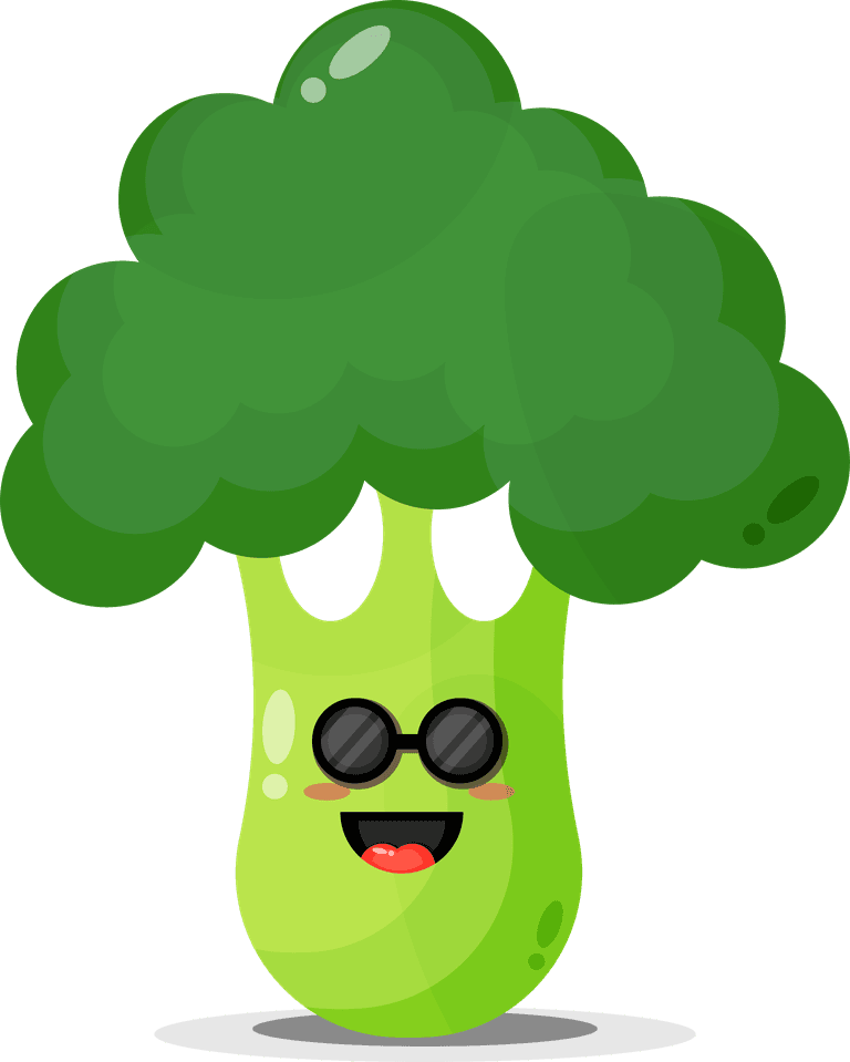 cute broccoli with emoticons for fun food illustrations and healthy eating inspiration