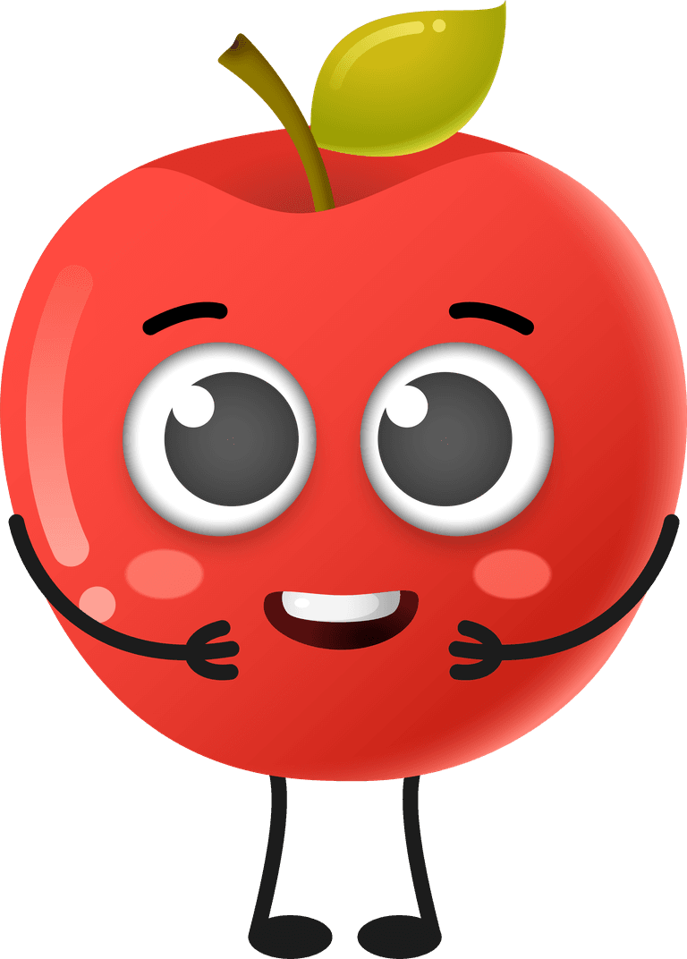 cute cartoon apple fruit character