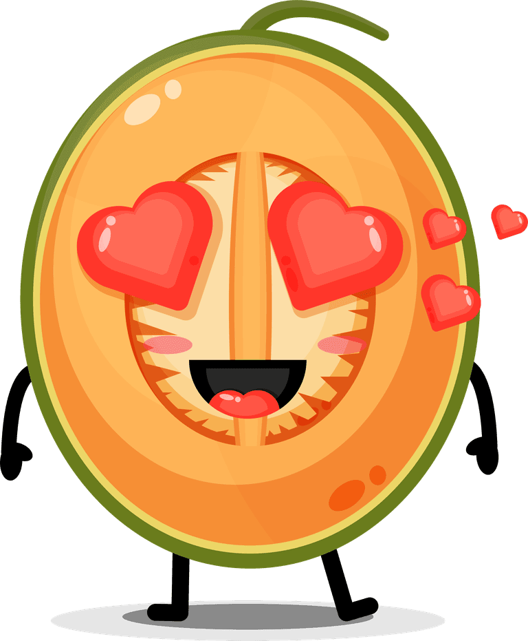 cute cartoon melon character melon mascot