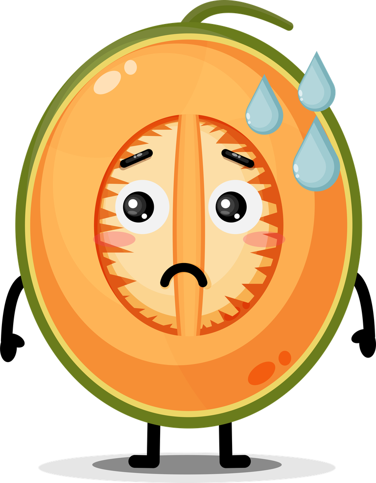 cute cartoon melon character melon mascot