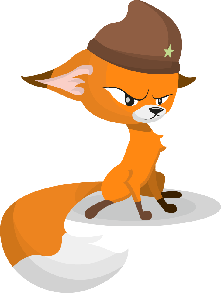 cute cartoon red fox funny animal