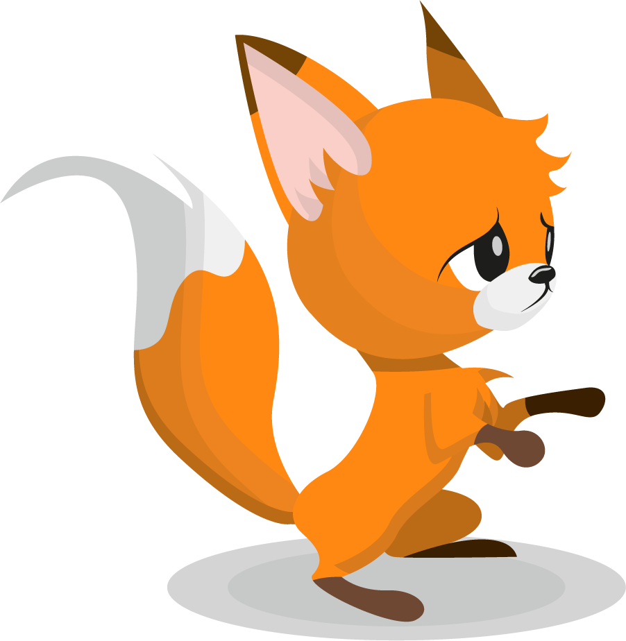 cute cartoon red fox funny animal