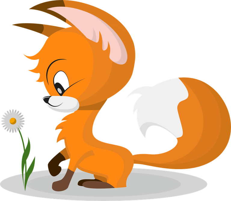 cute cartoon red fox funny animal