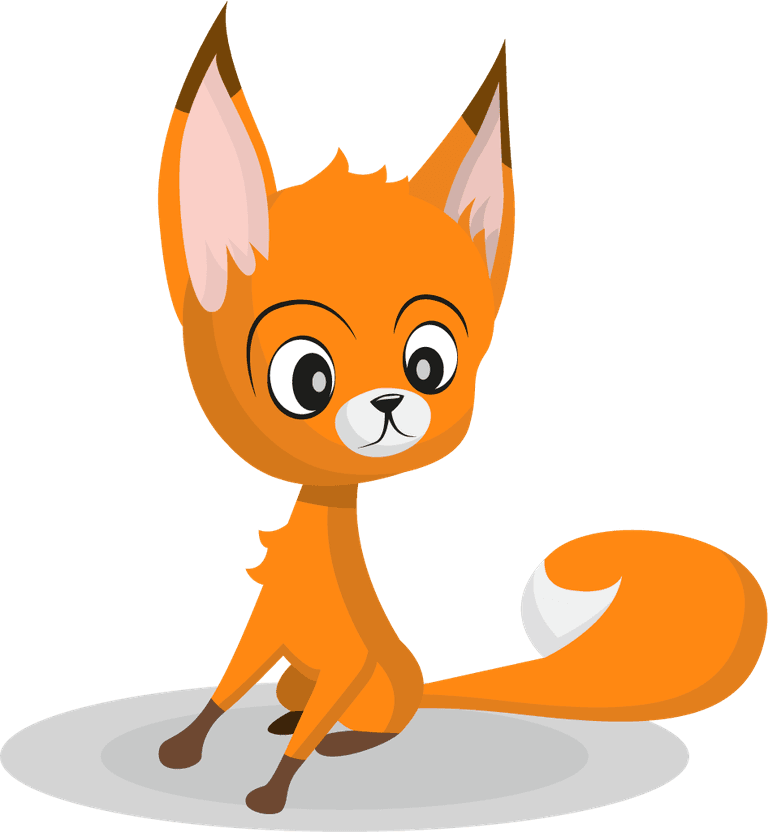 cute cartoon red fox funny animal