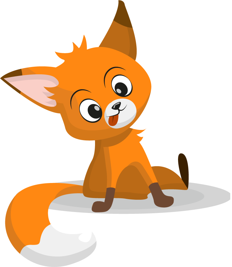 cute cartoon red fox funny animal