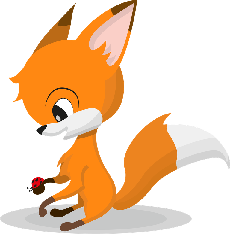 cute cartoon red fox funny animal