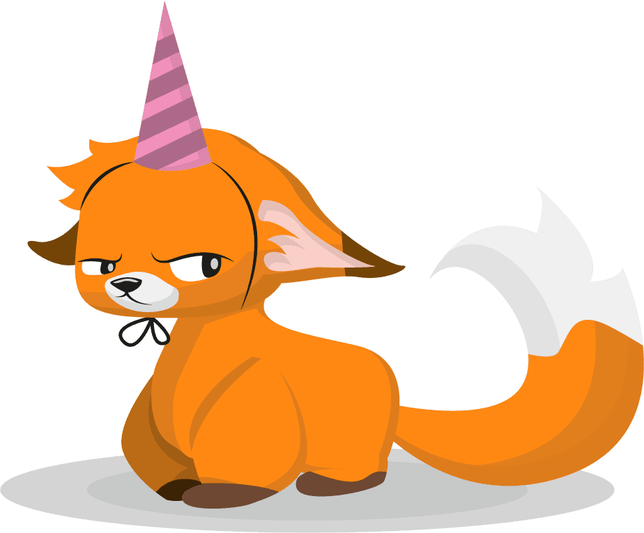 cute cartoon red fox funny animal