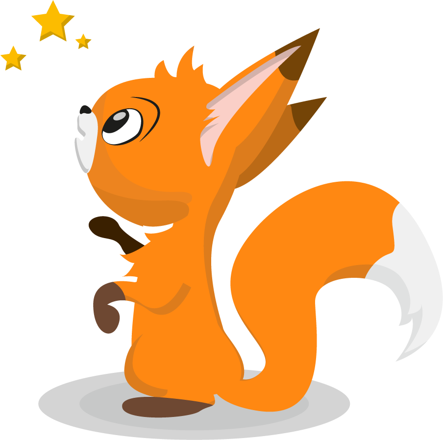 cute cartoon red fox funny animal