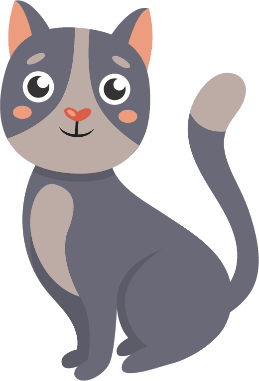 cute cat cartoon characters illustrations cats with heart shaped noses happy fluffy kittens smil