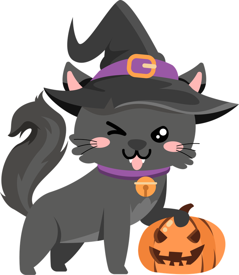 cute cat characters in halloween costume