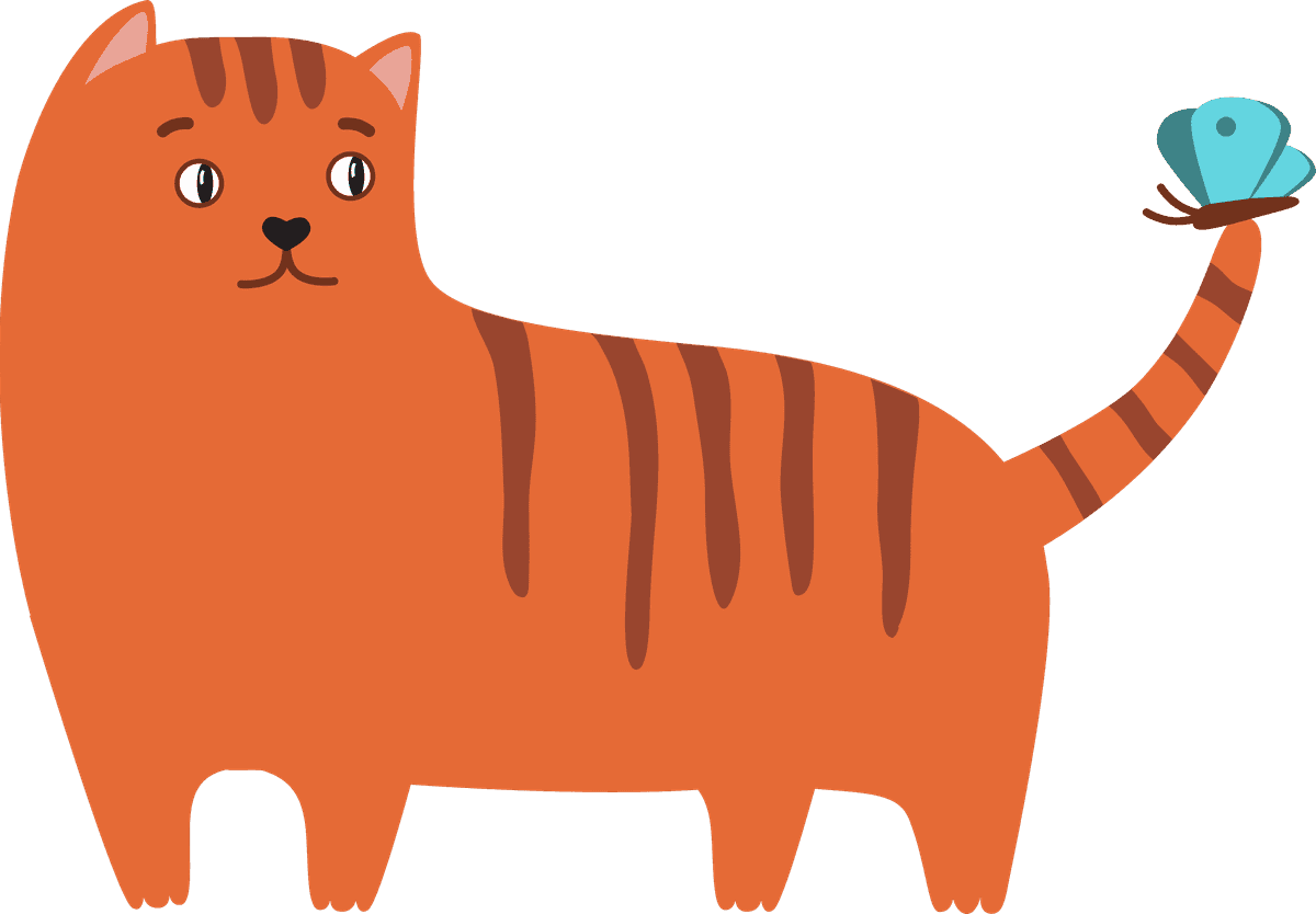cute cats icon kit featuring playful orange tabby cat with fun accessories