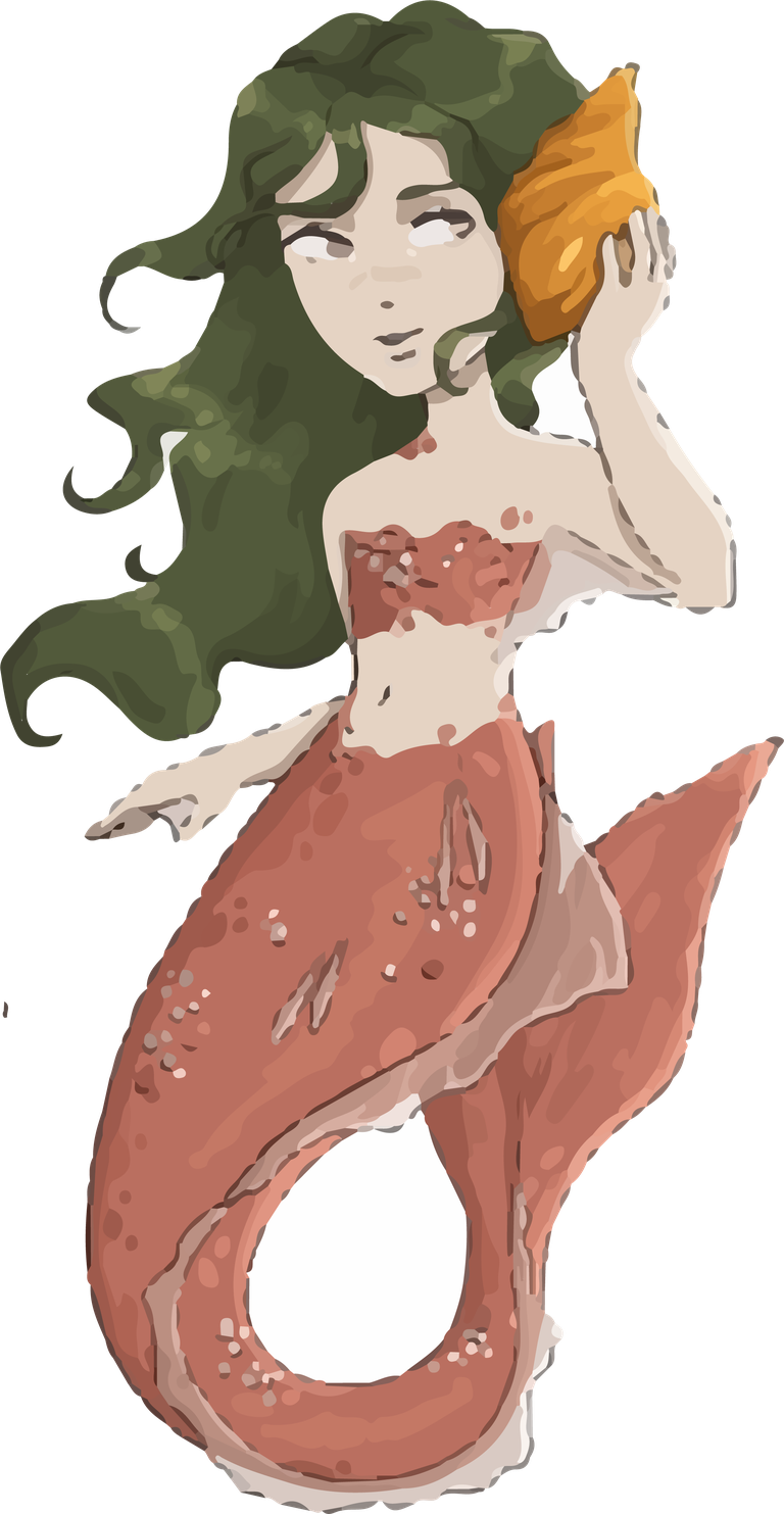 cute chibi mermaids fantasy girls with seashells in a magical underwater world
