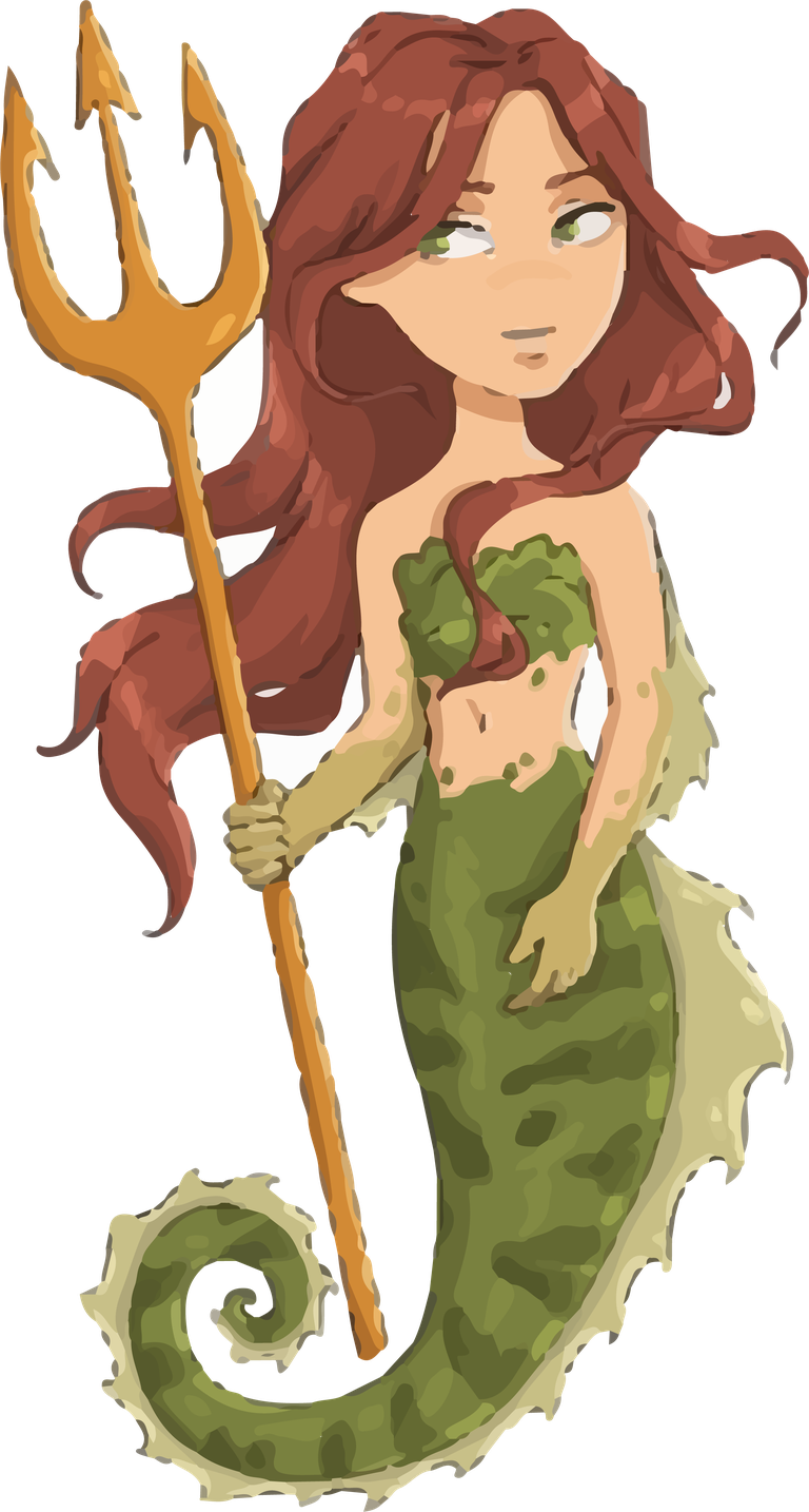 cute chibi mermaids fantasy girls with tridents in playful underwater worlds