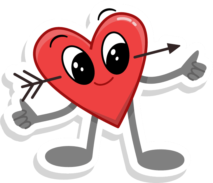 cute cupid heart stickers for love notes and romantic messages to express your feelings