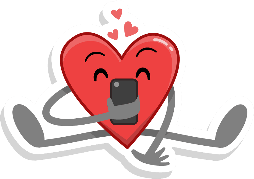 cute cupid heart stickers for love messages and romantic social media posts