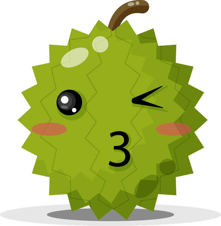 cute durians with emoticons