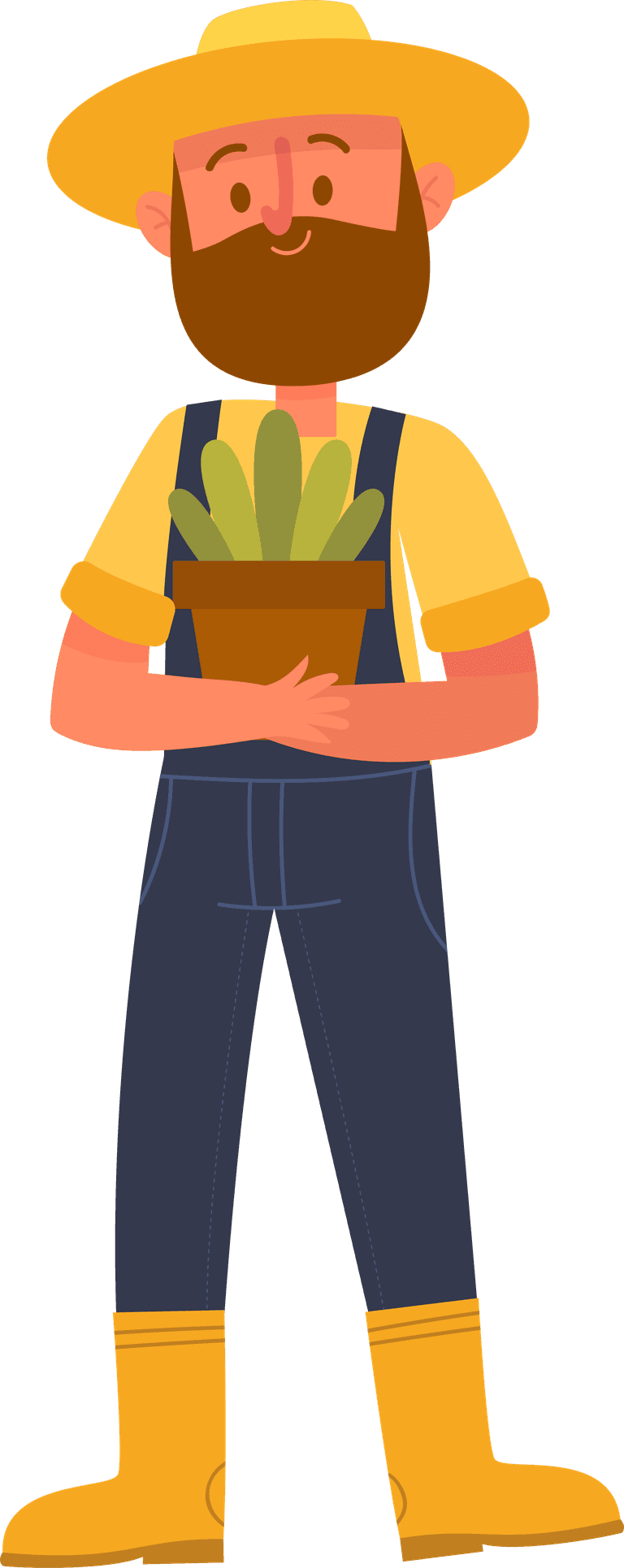 cute farmer character illustration