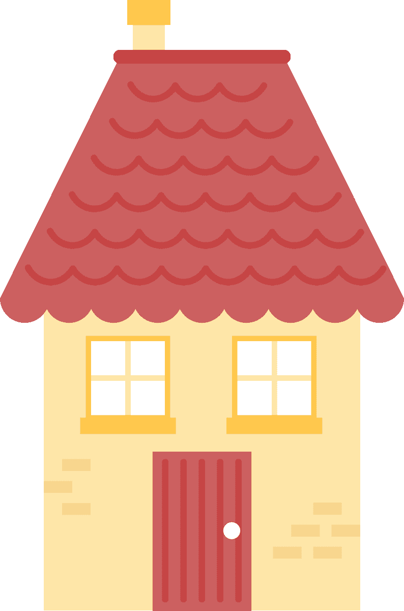 cute flat house icon for cozy home-themed projects or children’s content