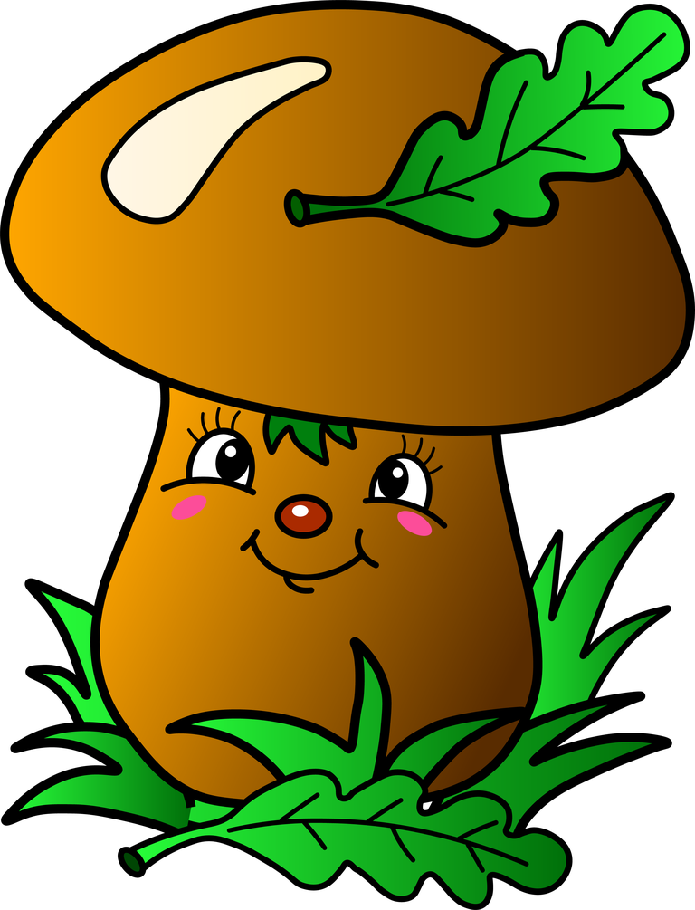 cute funny beautiful mushrooms vector