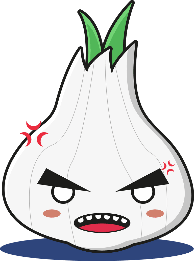 cute garlic mascot character