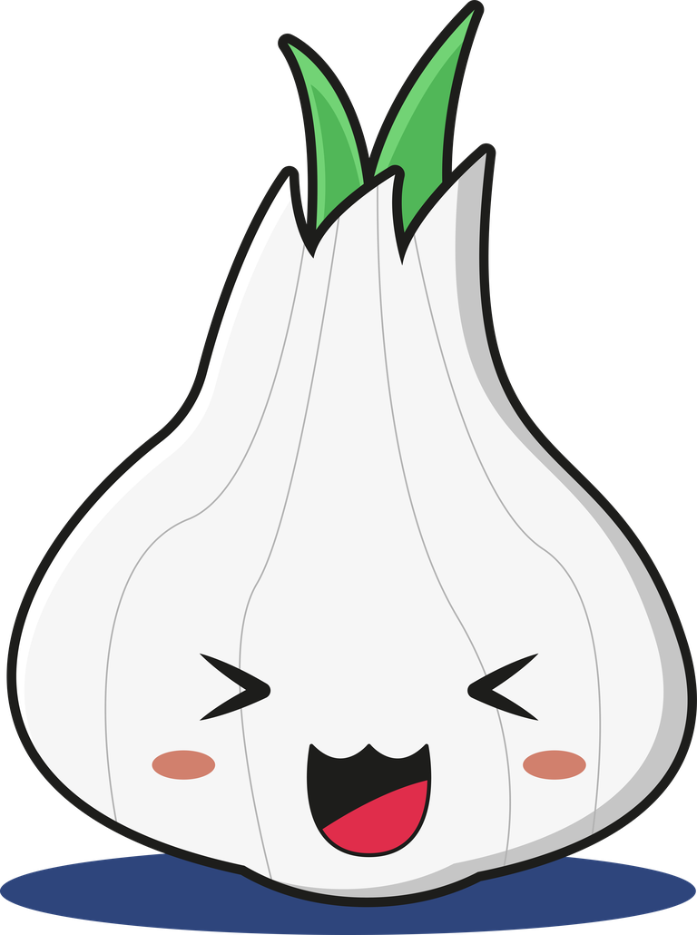 cute garlic mascot character with a joyful expression perfect for food-related themes