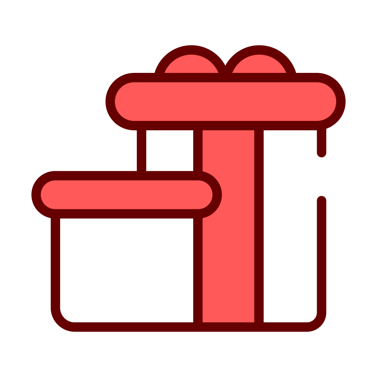 cute gift box icon with playful line art